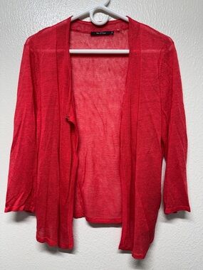 NIC+ZOE pink/red Open-Front Lightweight Cardigan size XL
